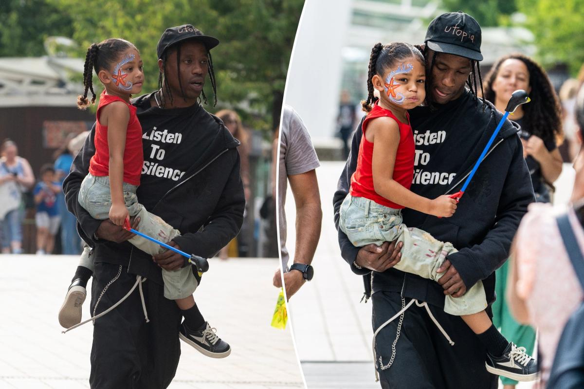 Travis Scott Spends Father’s Day with Daughter Stormi in London