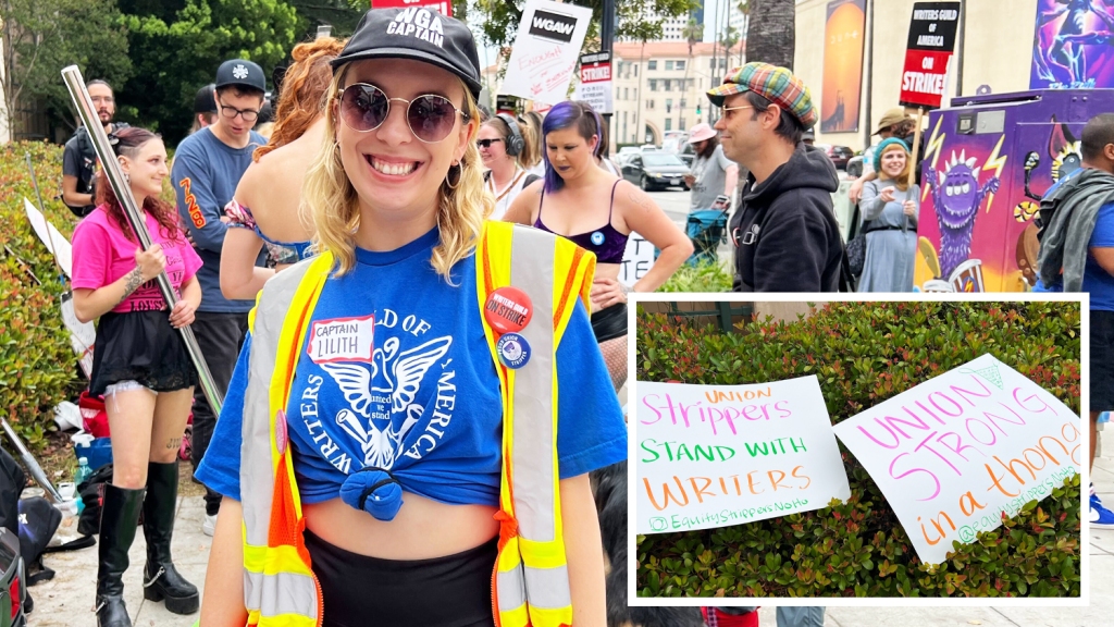 Unionized Strippers Join Picket Line in Support of Striking WGA Writers