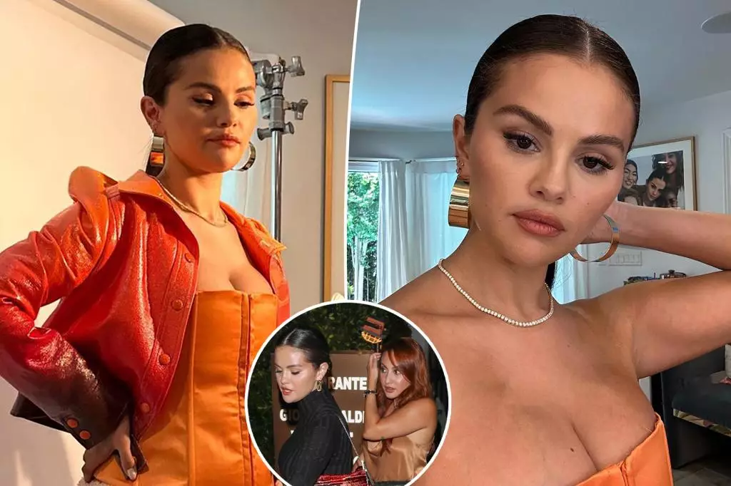 Selena Gomez Stuns in Sultry Orange Bustier