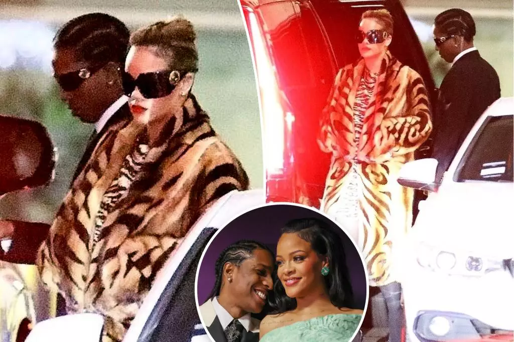 A Daring Date Night Look: Rihanna Rocks Animal-Print Fur Coat and Matching Dress