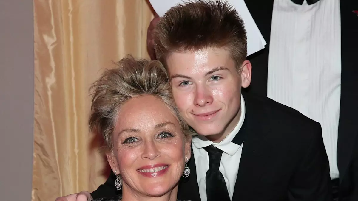 Sharon Stone’s Son Roan Shows off Tattoos by the Pool