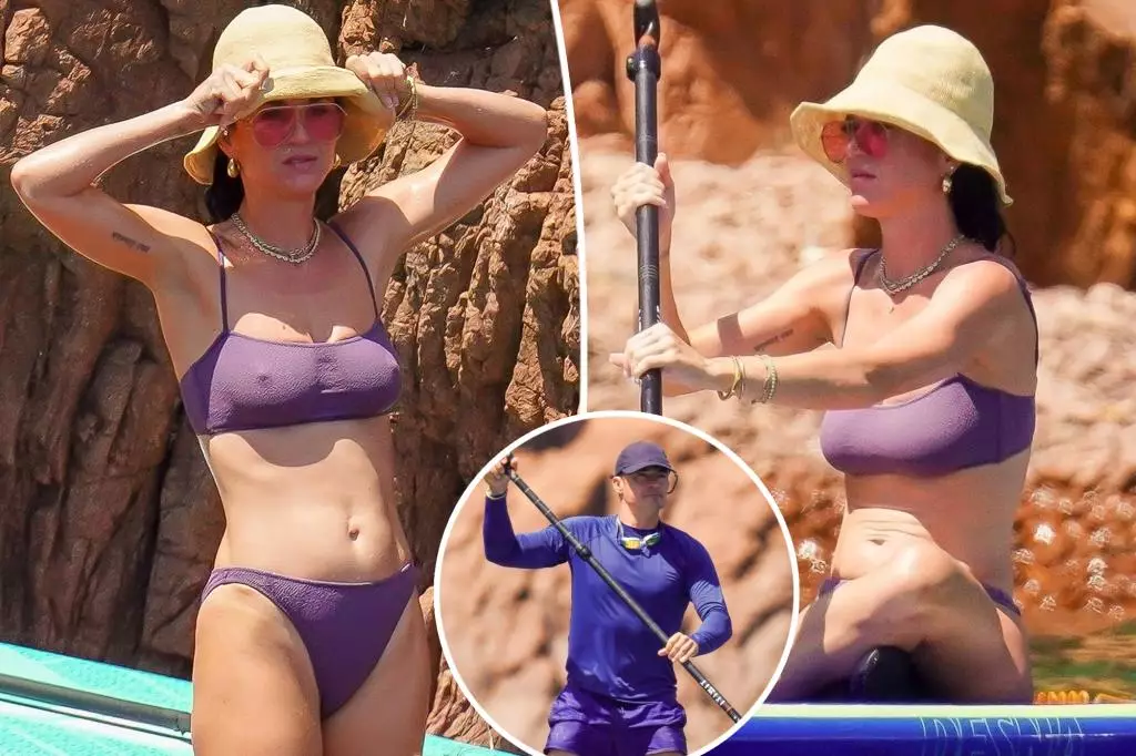 Stylish Family Outing: Katy Perry, Orlando Bloom, and Daisy Dove Bloom Rock Purple Swimsuits in St. Tropez