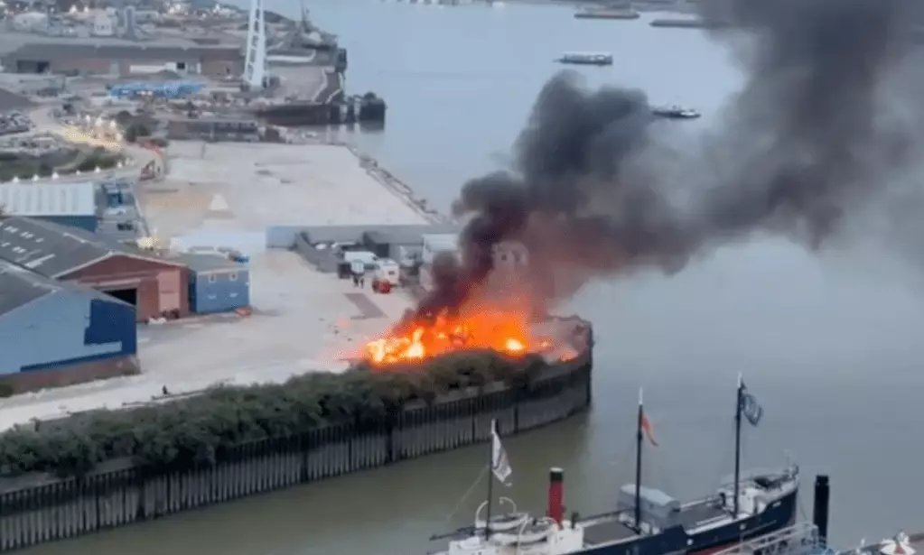 The Aftermath of a Controlled Explosion at an East London Film Set